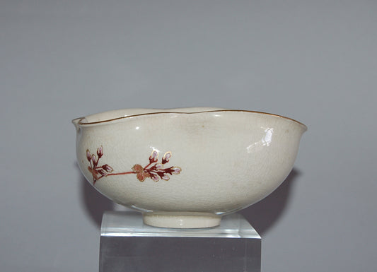 Small yuzamashi water cooler, décor of cherry blossoms, Satsuma ware, antique, Japan