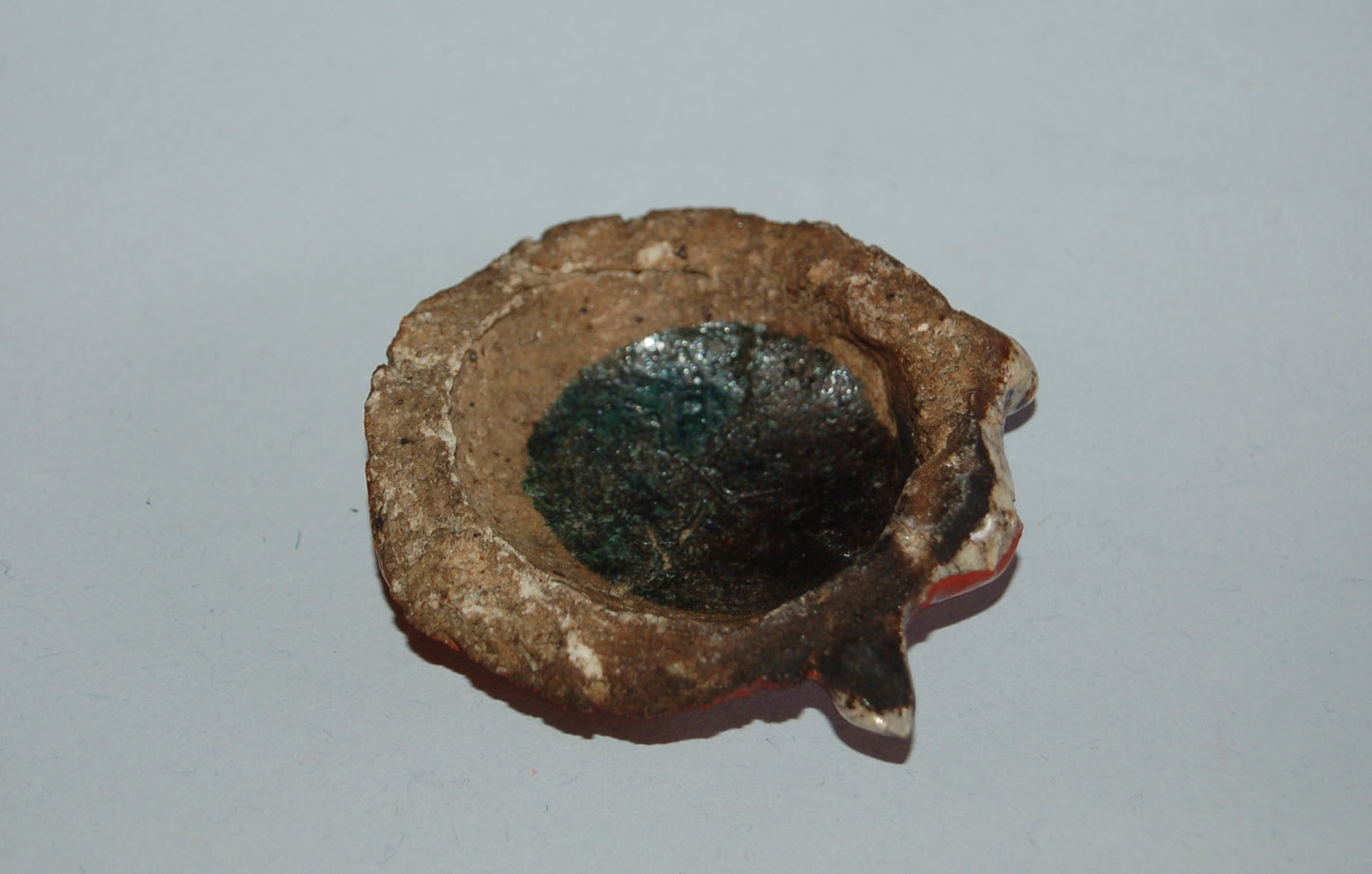 Kogo incense box, crawling crab, Raku stoneware, red, gold, white, green glazes, antique, Japan