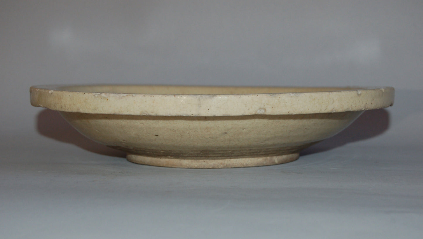 Mid-size stoneware ishizara serving platter, jewels and characters, mingei, Seto ware, Japan