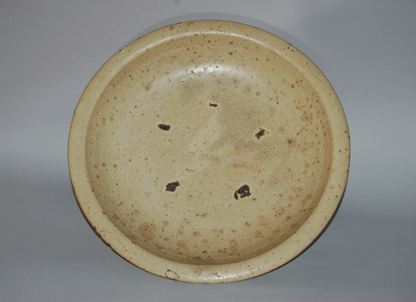 Large ishizara stoneware platter, yellow glaze, Seto ware, mingei, Japan