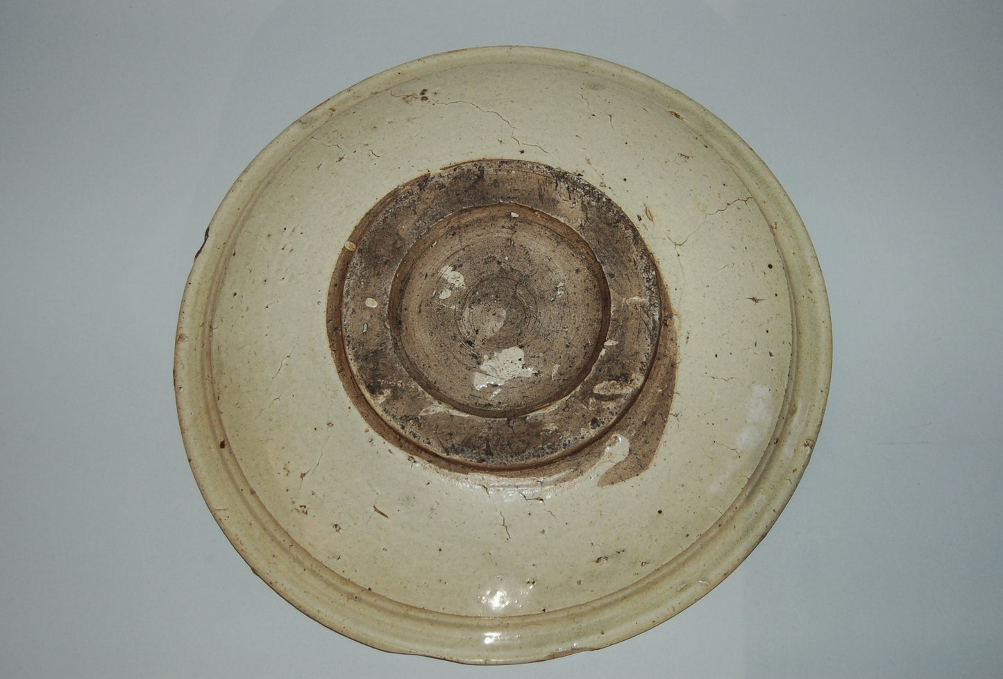 Large ishizara stoneware platter, yellow glaze, Seto ware, mingei, Japan